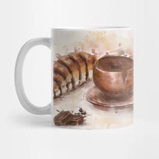 Painting of Chocolate Delights, Pastry and Hot Cocoa Mug